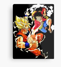 One Piece & Dragon Boll Metal Print