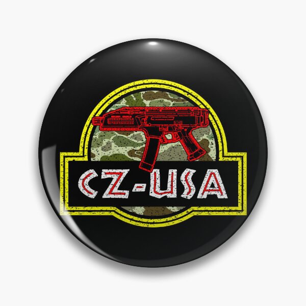Item preview, Jurassic CZ Scorpion USA SMG Pistol Retro Badge Dinosaur Patch Logo Camo Frogskin designed and sold by Warhawk Designs.