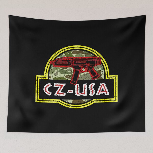 Item preview, Jurassic CZ Scorpion USA SMG Pistol Retro Badge Dinosaur Patch Logo Camo Frogskin designed and sold by Warhawk Designs.