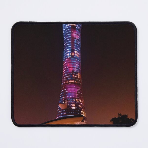 Item preview, Torch tower aspire zone Khalifa stadium at night designed and sold by Asombrosa.