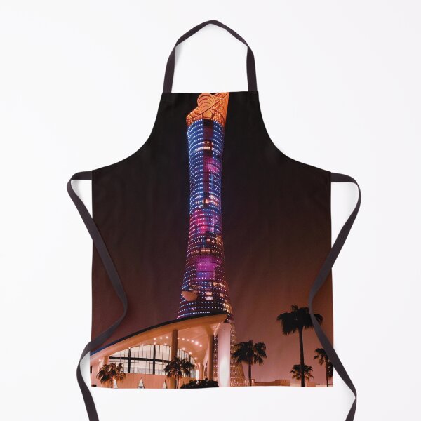 Item preview, Torch tower aspire zone Khalifa stadium at night designed and sold by Asombrosa.