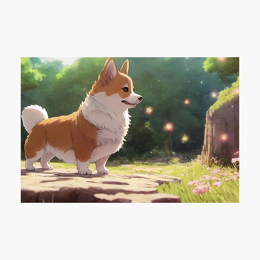 Cute Corgis Adorable Dog Kawaii Anime Chibi Corgi Art Print by BeKindShine   Society6