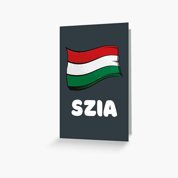 Tarjetas de felicitación «Szia (hola en idioma húngaro), bandera de  Hungría, húngaro» de Pommallina | Redbubble