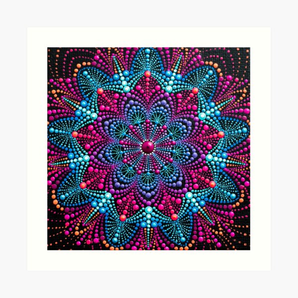 Mandala painting on canvas Art Print