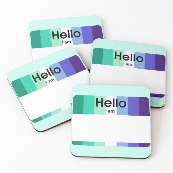 Item preview, Hello I am GAY Trans Inclusive Gay Mens Flag Blank PRIDE Name Tag designed and sold by everything4eva.