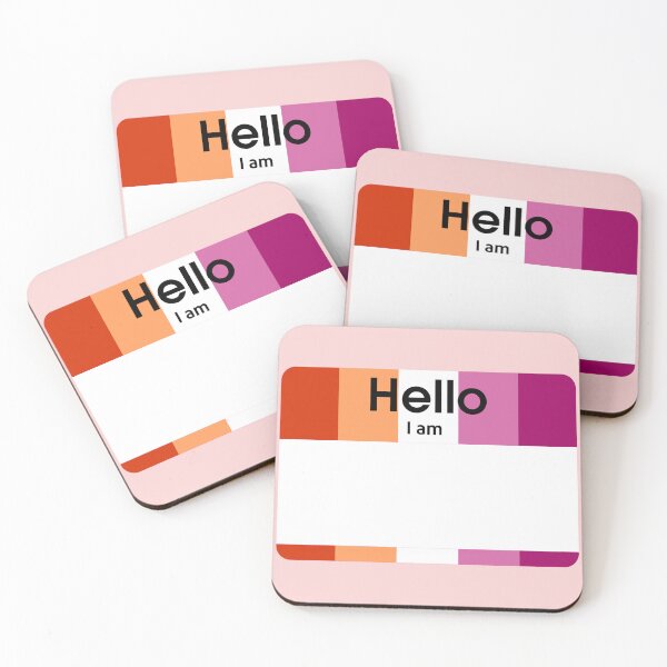 Item preview, Hello I Am Lesbian Blank PRIDE Name Tag designed and sold by everything4eva.