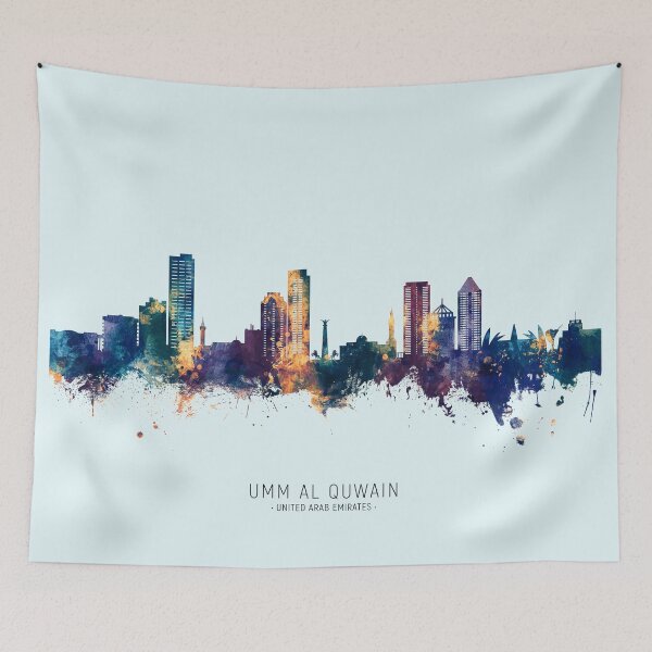 Aperçu de l'œuvre Umm Al Quwain Skyline créée et vendue par ArtPrints.