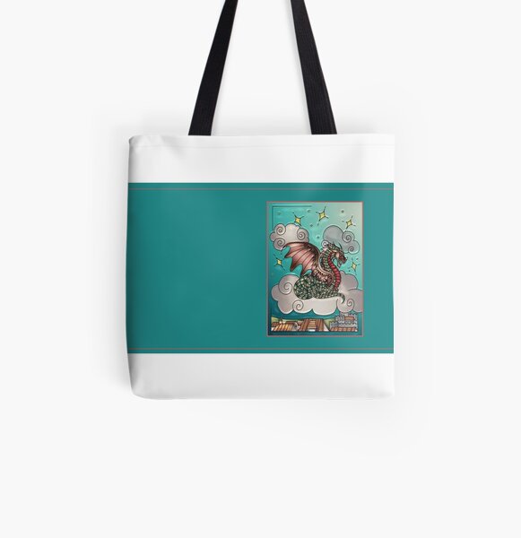 Dazzling Dragon Border All Over Print Tote Bag
