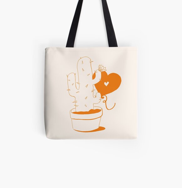 Cactus and Balloon All Over Print Tote Bag