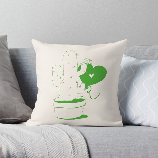 Cactus and Balloon Throw Pillow