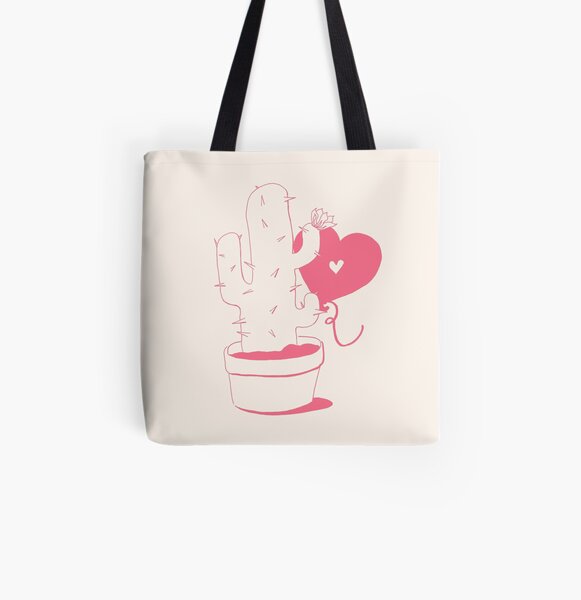 Cactus and Balloon All Over Print Tote Bag