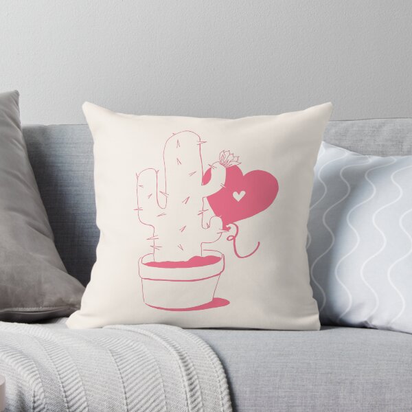 Cactus and Balloon Throw Pillow