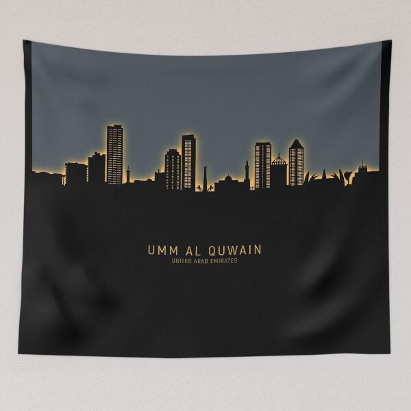 Aperçu de l'œuvre Umm Al Quwain Skyline créée et vendue par ArtPrints.