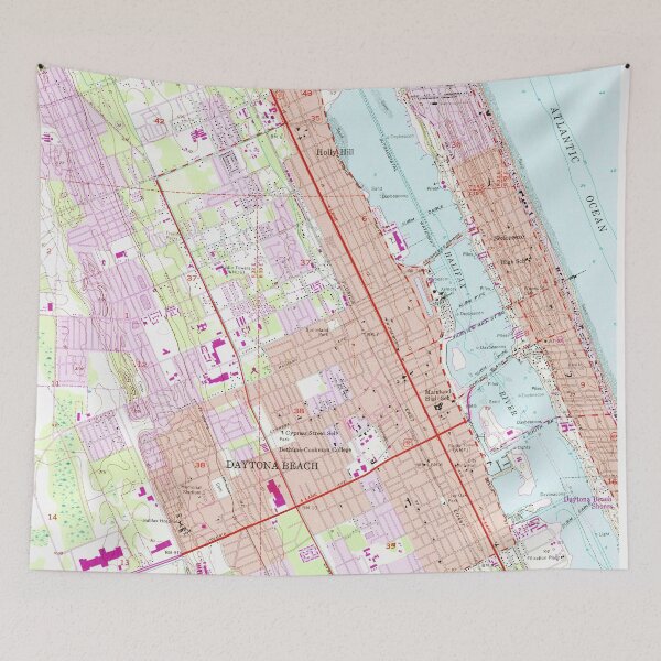Item preview, Vintage Map of Daytona Beach Florida (1952) designed and sold by BravuraMedia.
