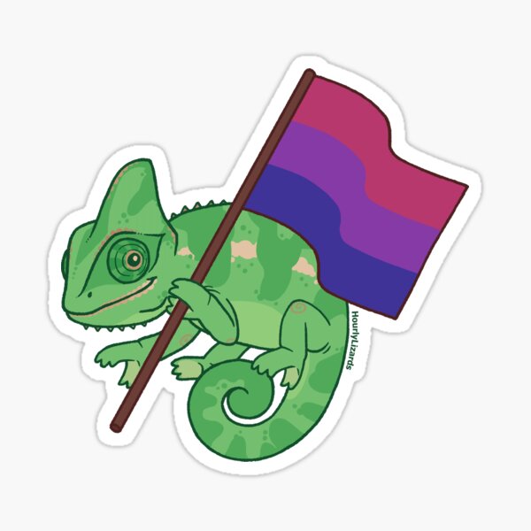 Lagartos por hora | BI PRIDE Camaleón Pegatina
