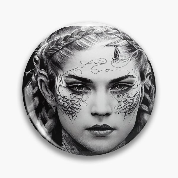 Item preview, Tattooed Viking Shieldmaiden - Viking #3 designed and sold by theunknownart.