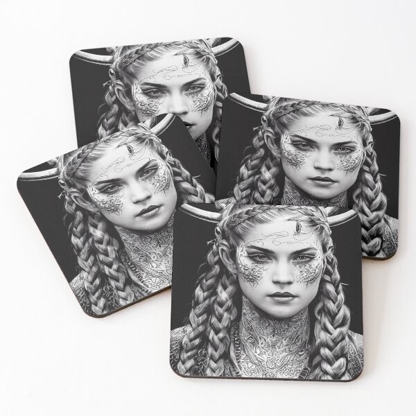 Item preview, Tattooed Viking Shieldmaiden - Viking #3 designed and sold by theunknownart.