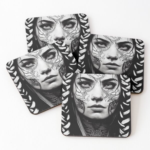 Item preview, Tattooed Viking Shieldmaiden - Viking #2 designed and sold by theunknownart.