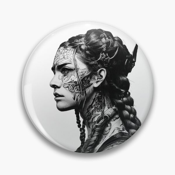 Item preview, Tattooed Viking Shieldmaiden - Vikingess designed and sold by theunknownart.