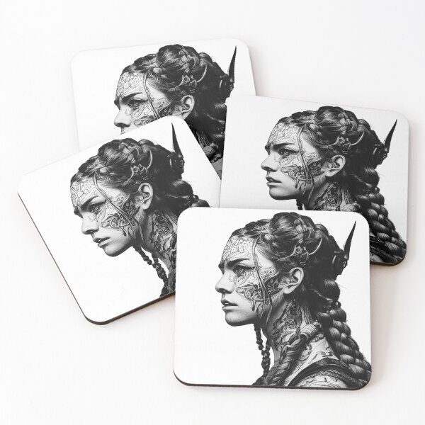 Item preview, Tattooed Viking Shieldmaiden - Vikingess designed and sold by theunknownart.