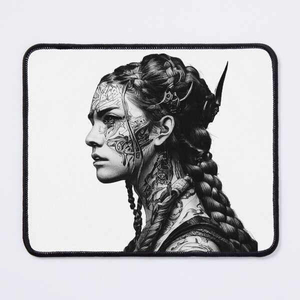 Item preview, Tattooed Viking Shieldmaiden - Vikingess designed and sold by theunknownart.