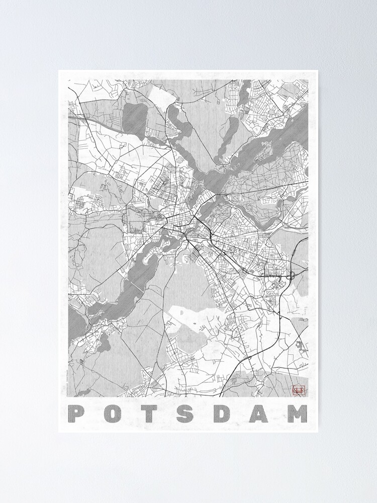 Alternate view of Potsdam Map Line Poster