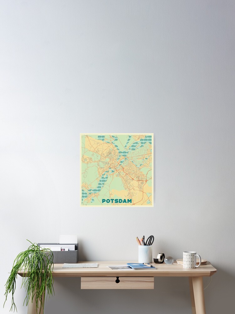 Thumbnail 1 of 3, Poster, Potsdam Map Retro designed and sold by HubertRoguski.