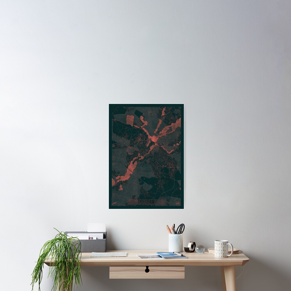 Potsdam Map Red Poster