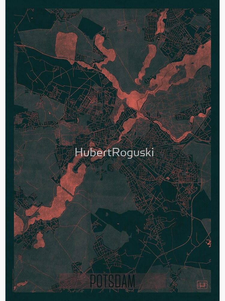 Thumbnail 3 of 3, Poster, Potsdam Map Red designed and sold by HubertRoguski.