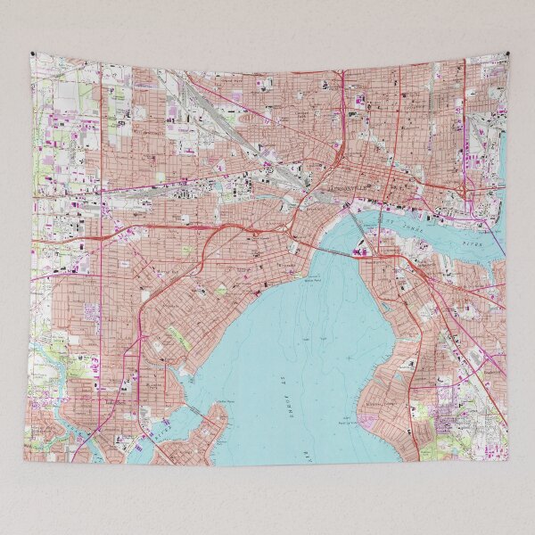 Item preview, Vintage Map of Jacksonville Florida (1964) designed and sold by BravuraMedia.