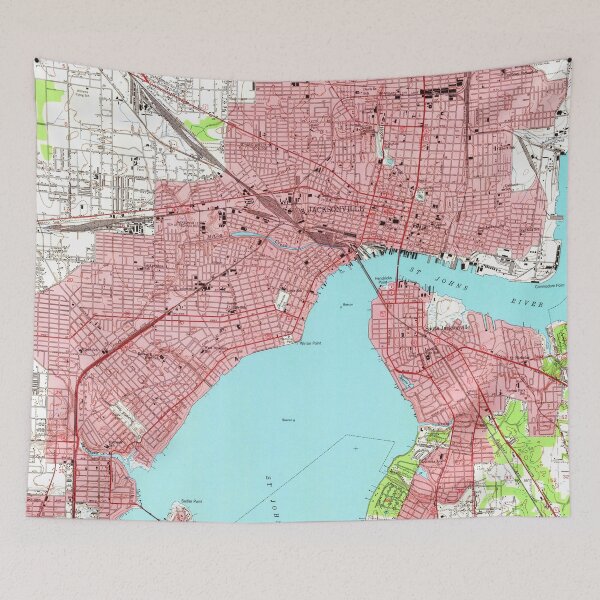 Item preview, Vintage Map of Jacksonville Florida (1950) designed and sold by BravuraMedia.