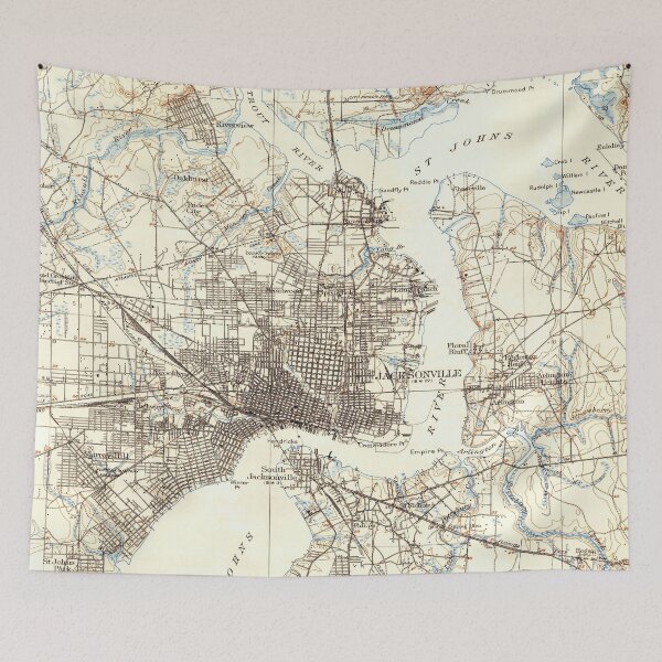 Item preview, Vintage Map of Jacksonville Florida (1918) designed and sold by BravuraMedia.