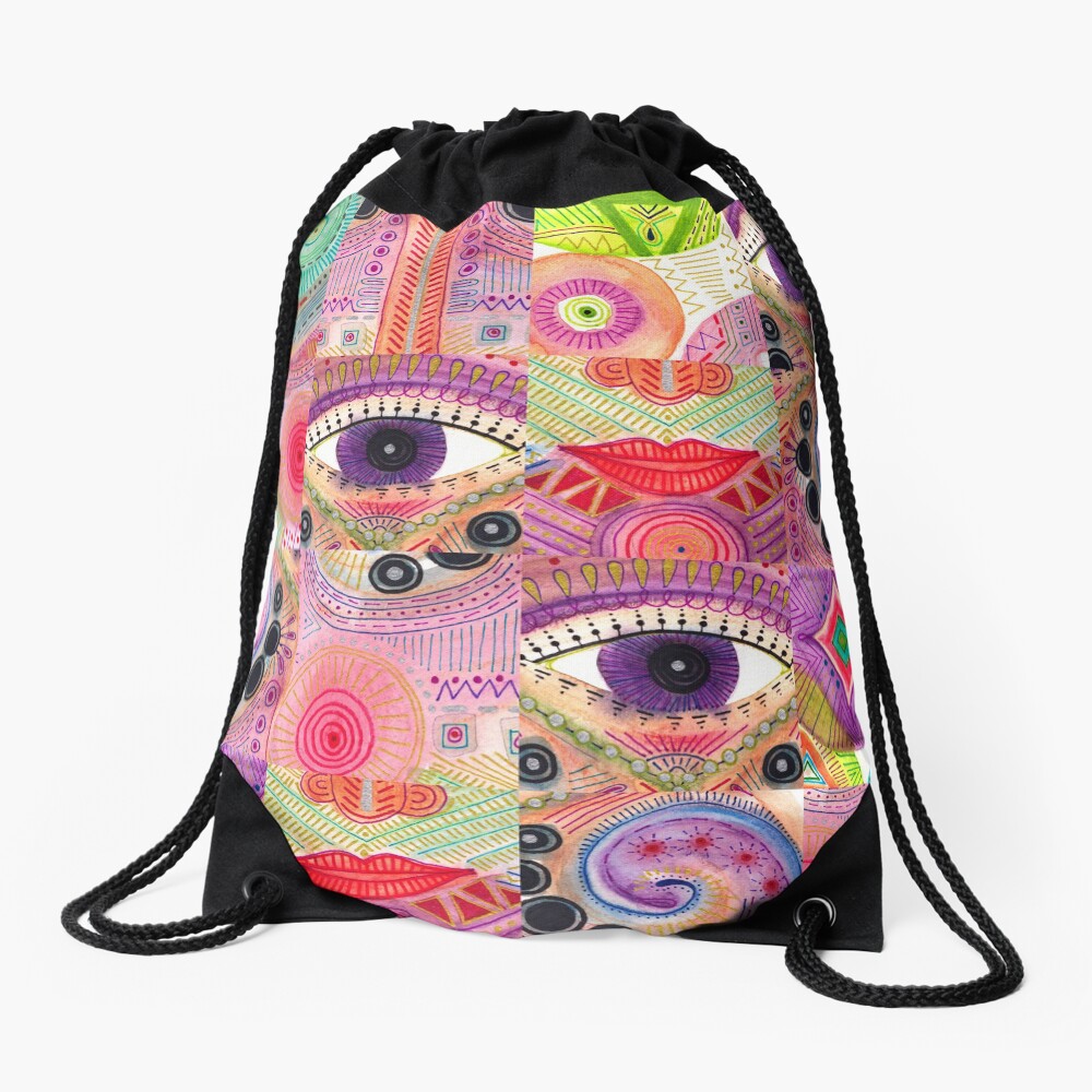 colorful words of a poem Drawstring Bag
