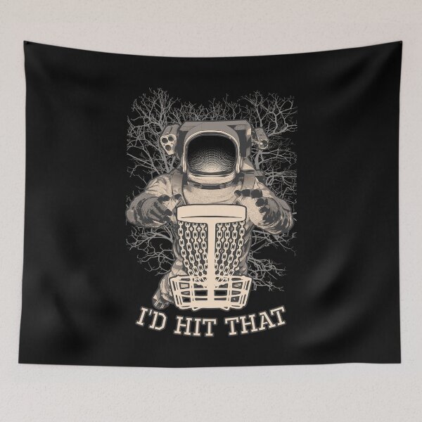 Item preview, I'd Hit That Funny Disc Golf Vintage Astronaut Trees Basket designed and sold by GrandeDuc.