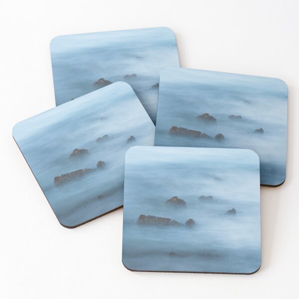 Item preview, Misty blue long exposure of rocks in sea designed and sold by Patrik Lovrin.