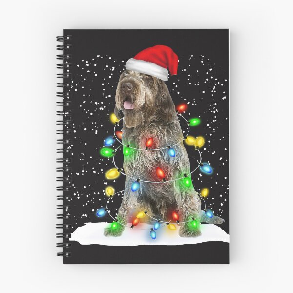 Item preview, Wirehaired Pointing Griffon Christmas Santa Hat Color Lights designed and sold by MasinDontrae.