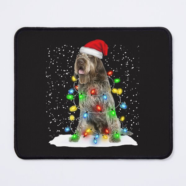 Item preview, Wirehaired Pointing Griffon Christmas Santa Hat Color Lights designed and sold by MasinDontrae.