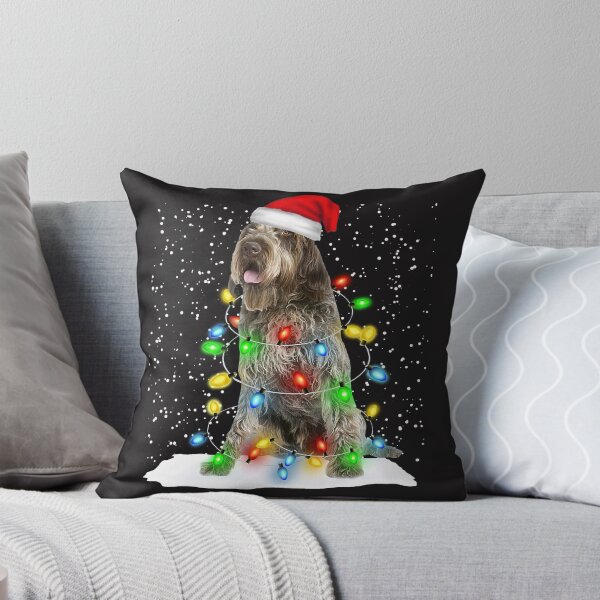 Item preview, Wirehaired Pointing Griffon Christmas Santa Hat Color Lights designed and sold by MasinDontrae.
