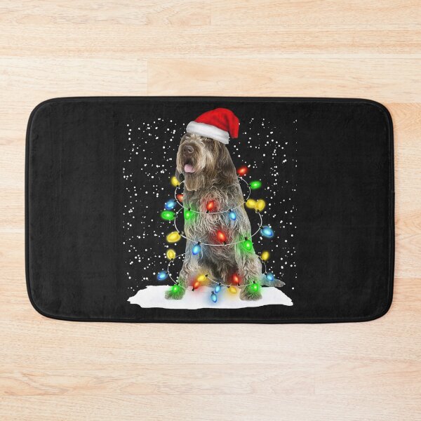 Item preview, Wirehaired Pointing Griffon Christmas Santa Hat Color Lights designed and sold by MasinDontrae.