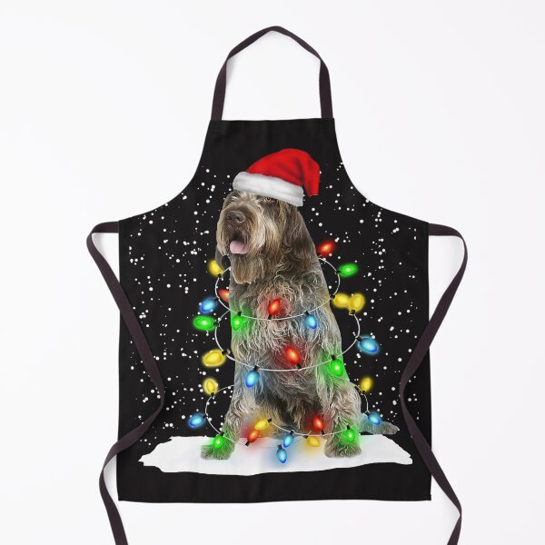 Item preview, Wirehaired Pointing Griffon Christmas Santa Hat Color Lights designed and sold by MasinDontrae.