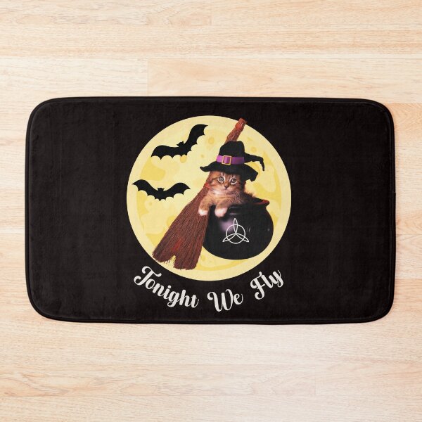 Item preview, Tonight We Fly Halloween Witchy Cat designed and sold by desireedickens.