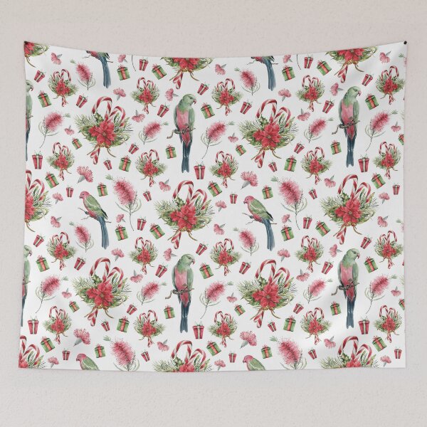 Item preview, Australian Native Birds and Flowers - A Christmas Print designed and sold by Annalee Beer.