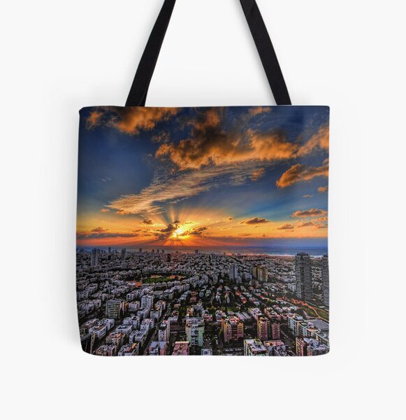 Tel Aviv, sunset time All Over Print Tote Bag