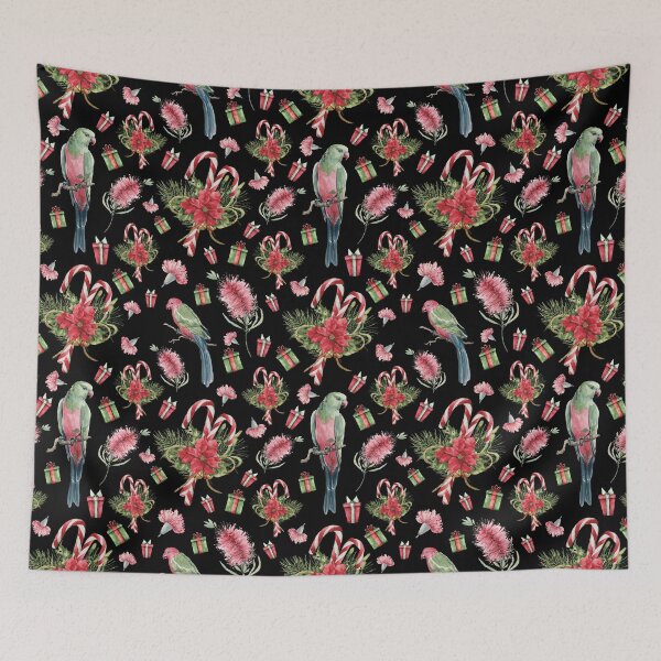 Item preview, Australian Native Birds and Flowers - A Christmas Print designed and sold by Annalee Beer.