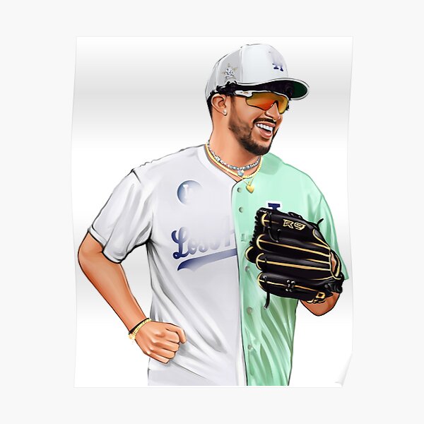 Bad Bunny in Los Angeles Baseball Jersey Poster for Sale by