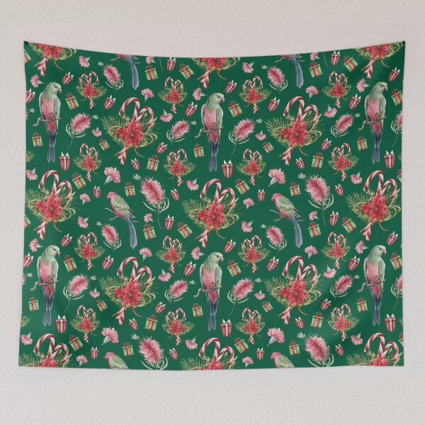Item preview, Australian Native Birds and Flowers - A Christmas Print designed and sold by Annalee Beer.