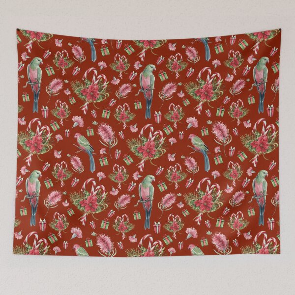 Item preview, Australian Native Birds and Flowers - A Christmas Print designed and sold by Annalee Beer.