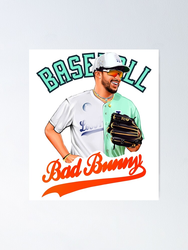 Bad Bunny in Los Angeles Baseball Jersey | Sticker