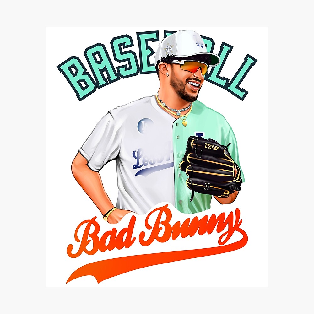 Bad Bunny in Los Angeles Baseball Jersey Art Board Print for Sale