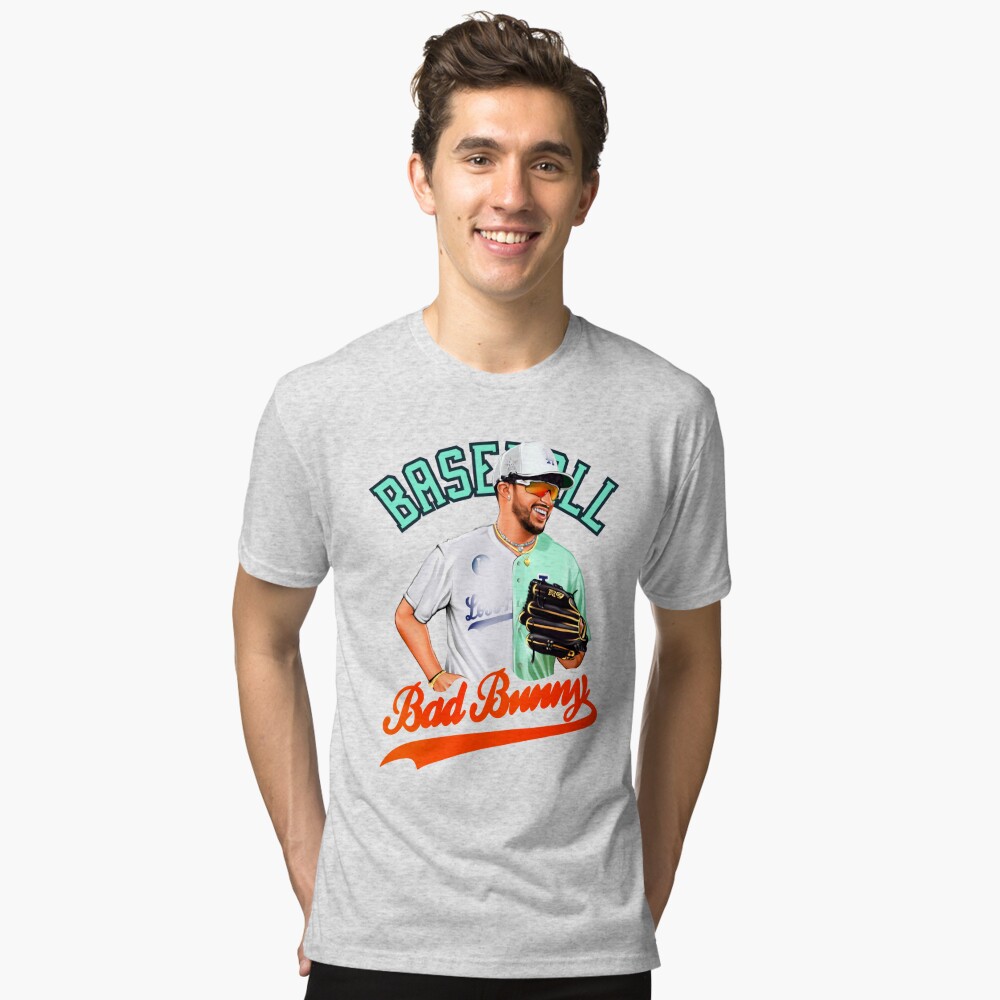 Bad Bunny in Los Angeles Baseball Jersey Poster for Sale by OmoYolo